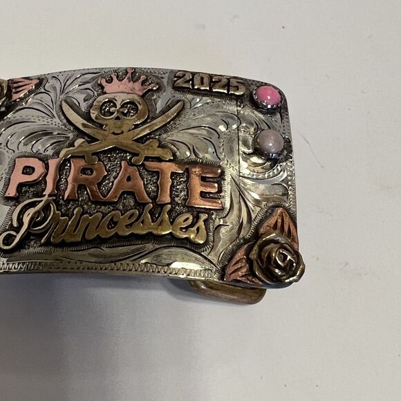 Rowdy Rose Pirate Princess Belt Buckle 2025 Western Cowgirl Skull Custom Pink main image 13